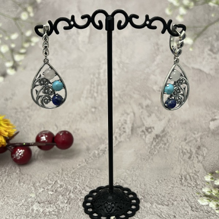 Серебряные серьги Карамель